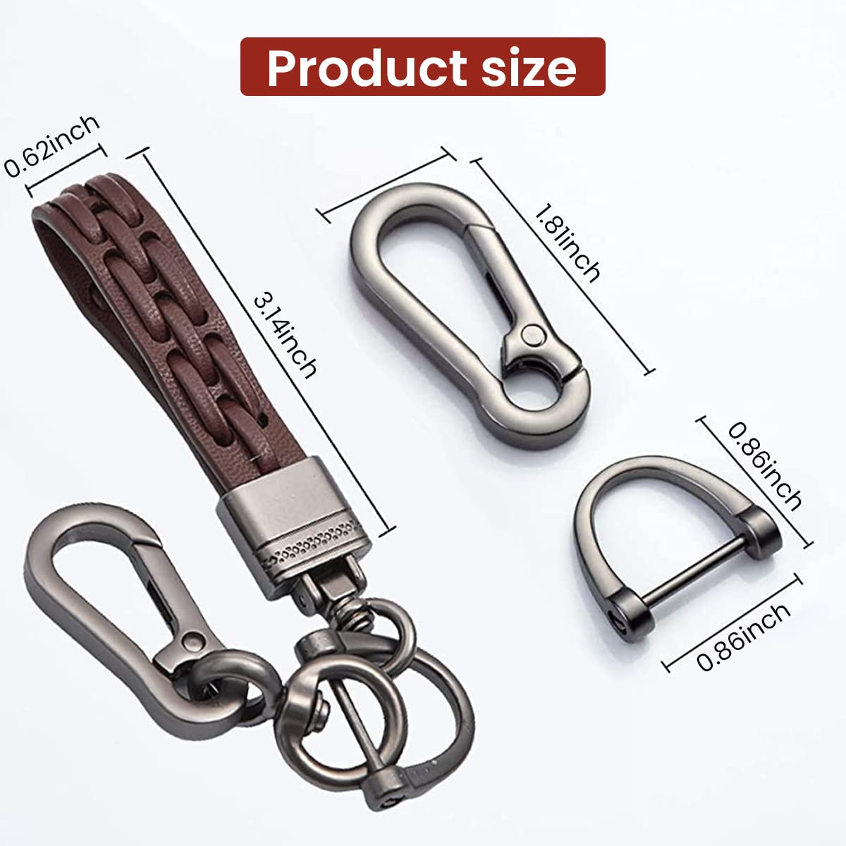 ELEPHANTBOAT Car Key Chain for Universal Keys with Screw Fixed Design and Gold Alloy Buckle