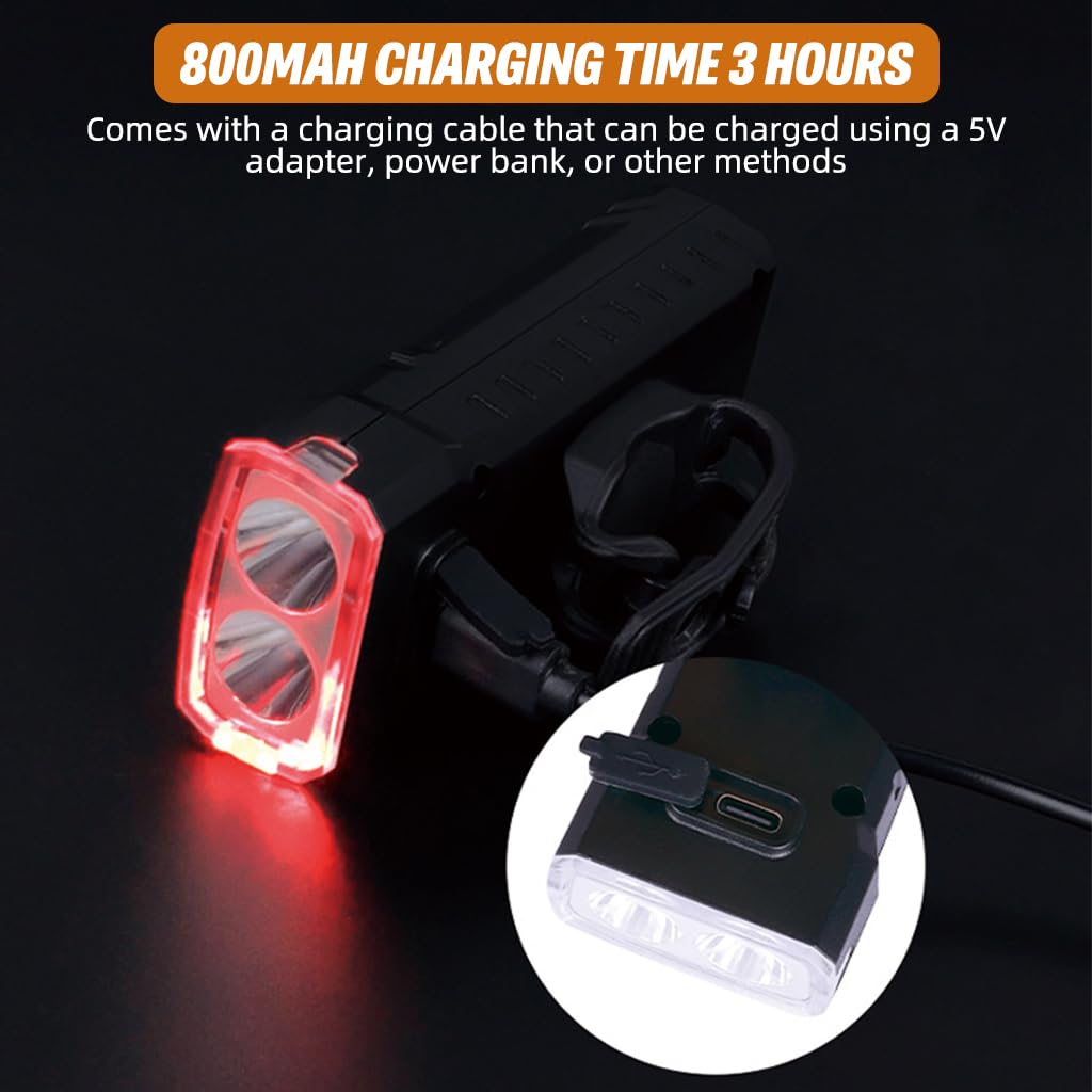 Proberos Cycle Light for Bicycle with 400 Lumen Output and IPX5 Waterproof Design | USB-C Rechargeable 2000mAh Battery