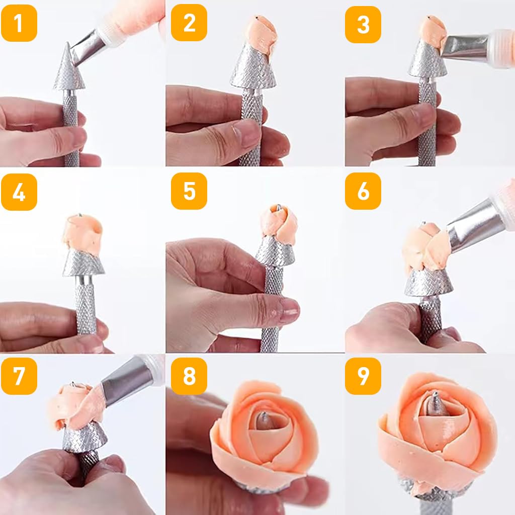 HASTHIP Petal Nozzle Set for Cake Decorating with 7 Pieces Stainless Steel Tools | Ideal for Beginners and Professionals