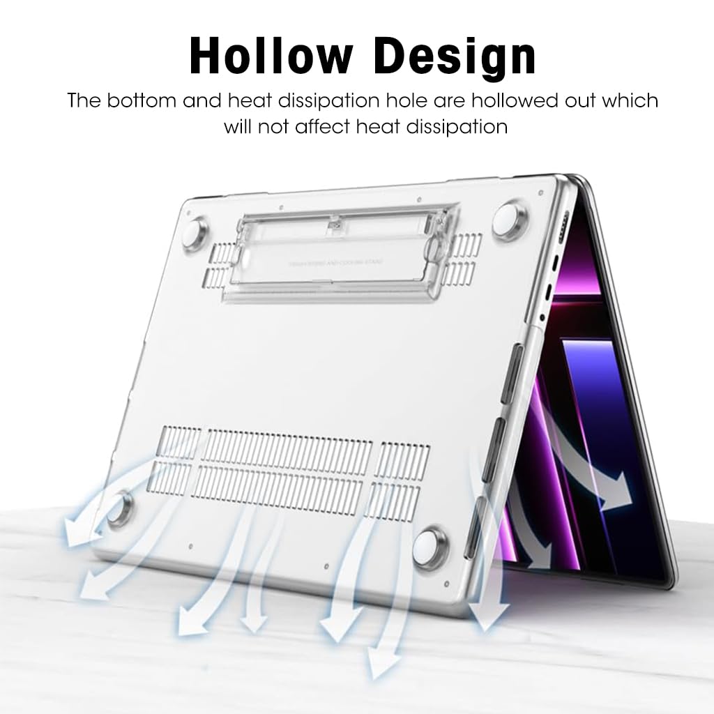 ZORBES Laptop Cover for MacBook Air 15.3 inch with Folding Riser Design Clear PC Case