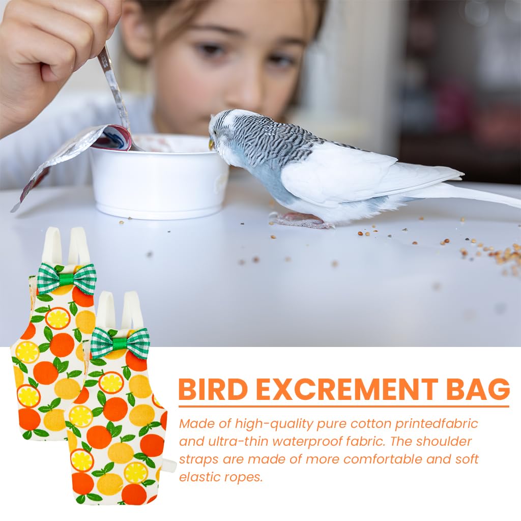 ZIBUYU Parrot Clothes 2Pcs for Budgies featuring Elastic Straps and Soft Waterproof Fabric | Washable Bird Flight Suit