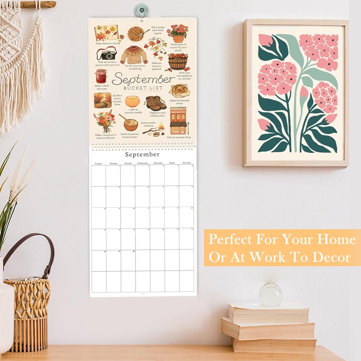 OFIFO 2025 Bucket List Calendar for Goal Planning with Coil Binding and Stickers | Wall Hanging Monthly Planner