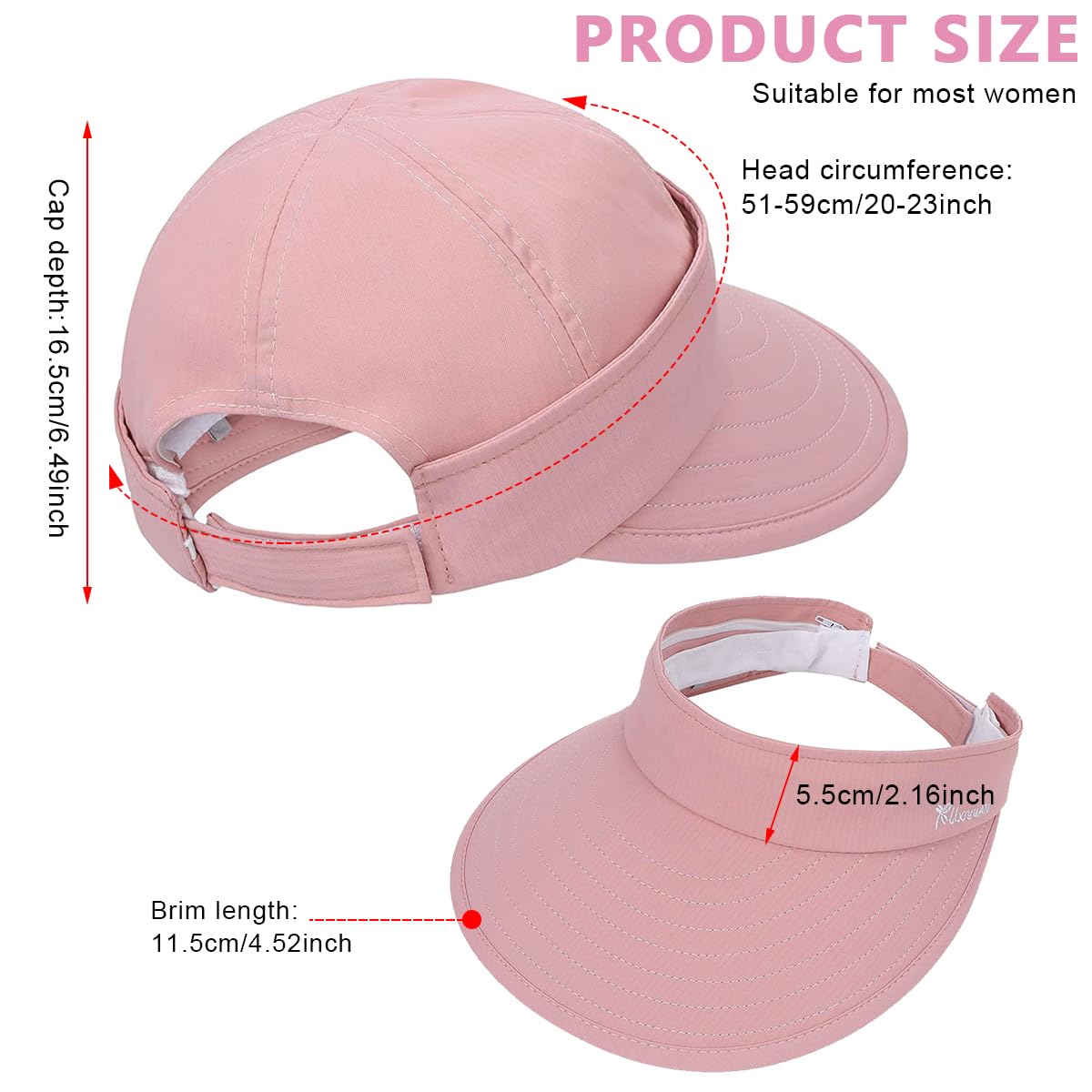 PALAY Sun Hat for Women 2 in 1 Wide Brim Sun Hats Sport Caps for Women Outdoor UV Protection Summer Cap with Detachable Top for Beach Fishing Baseball, Blue