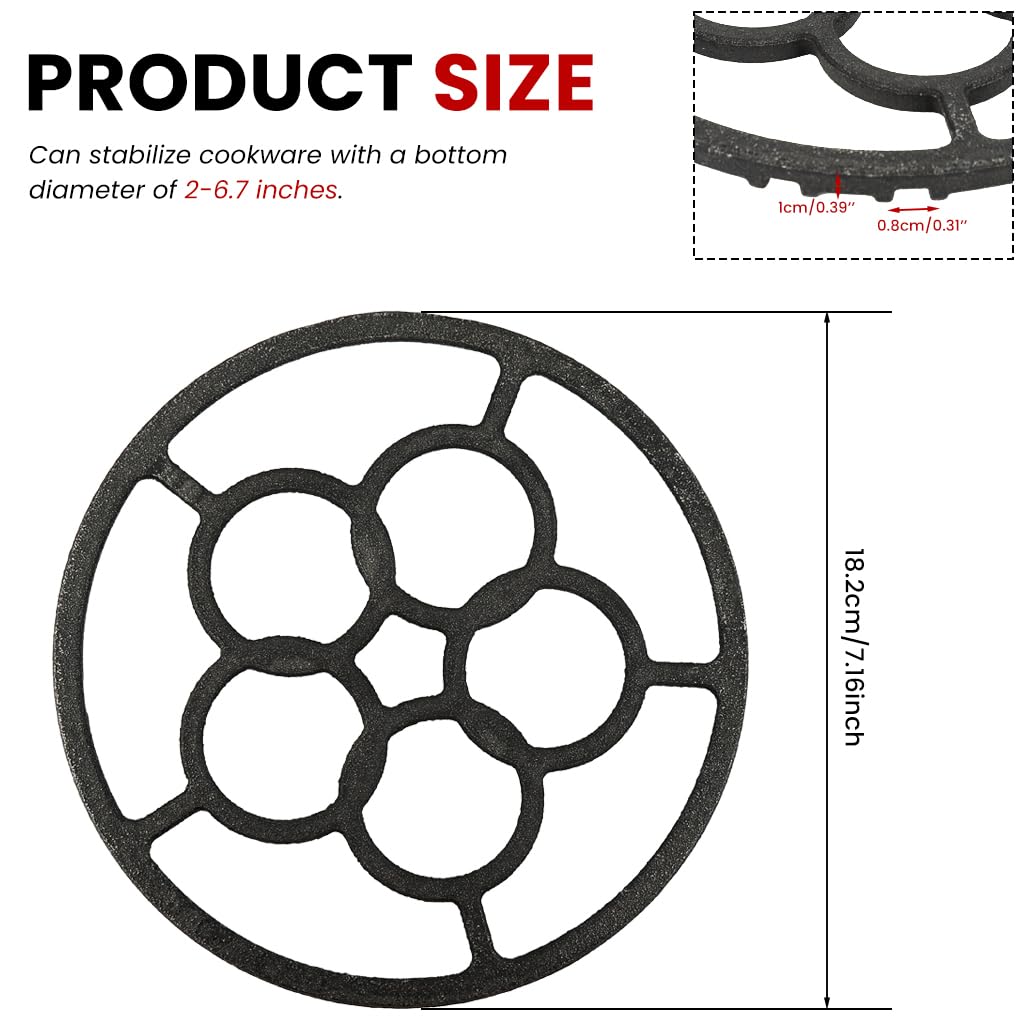 Supvox Gas Saver Stand for Wok Stability with 8 in Cast Iron Support Ring | Even Heating