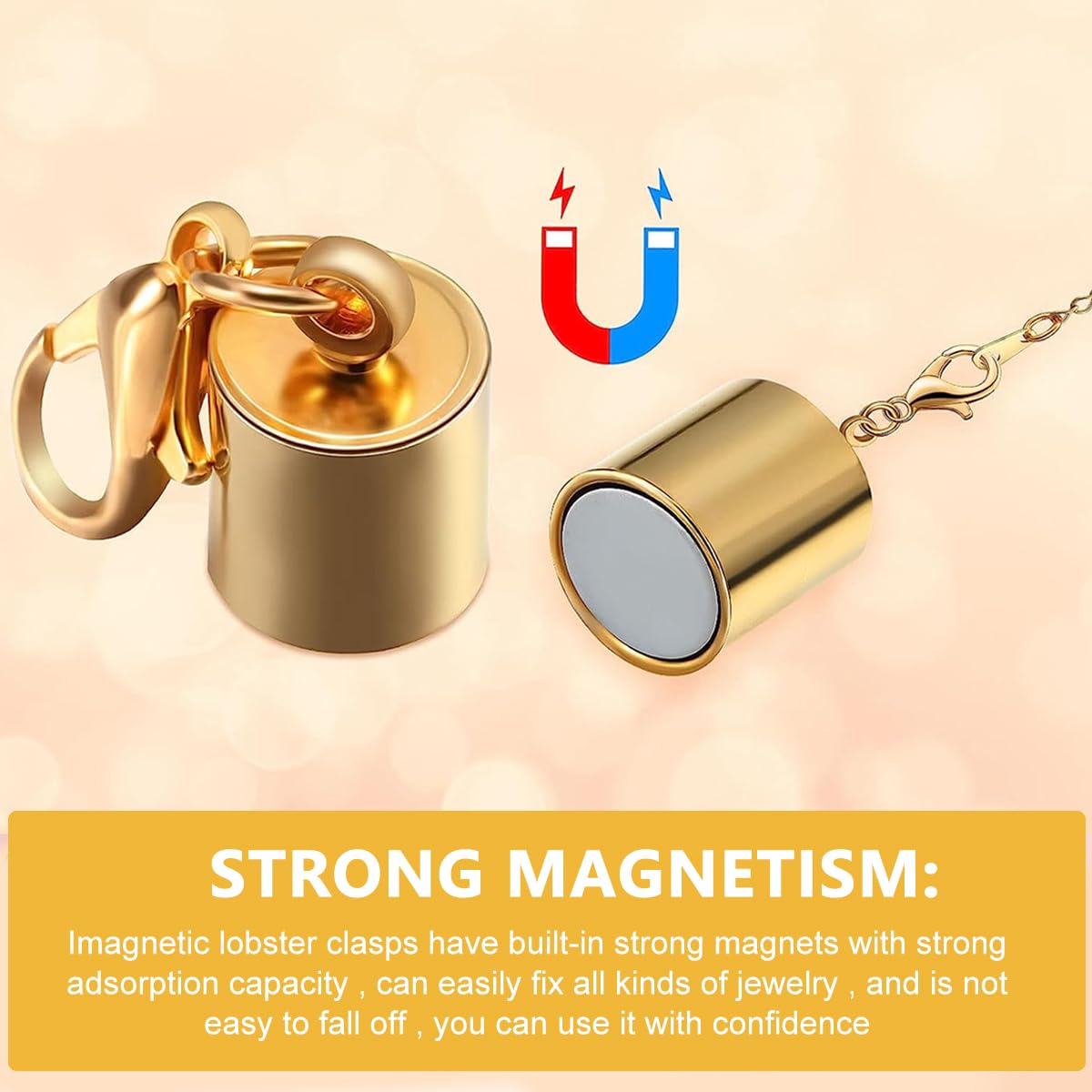 SANNIDHI Magnetic Jewelry Clasps Set for Necklaces and Bracelets featuring 12 pcs and Alloy Gold Silver Extenders | Secure One Hand Operation