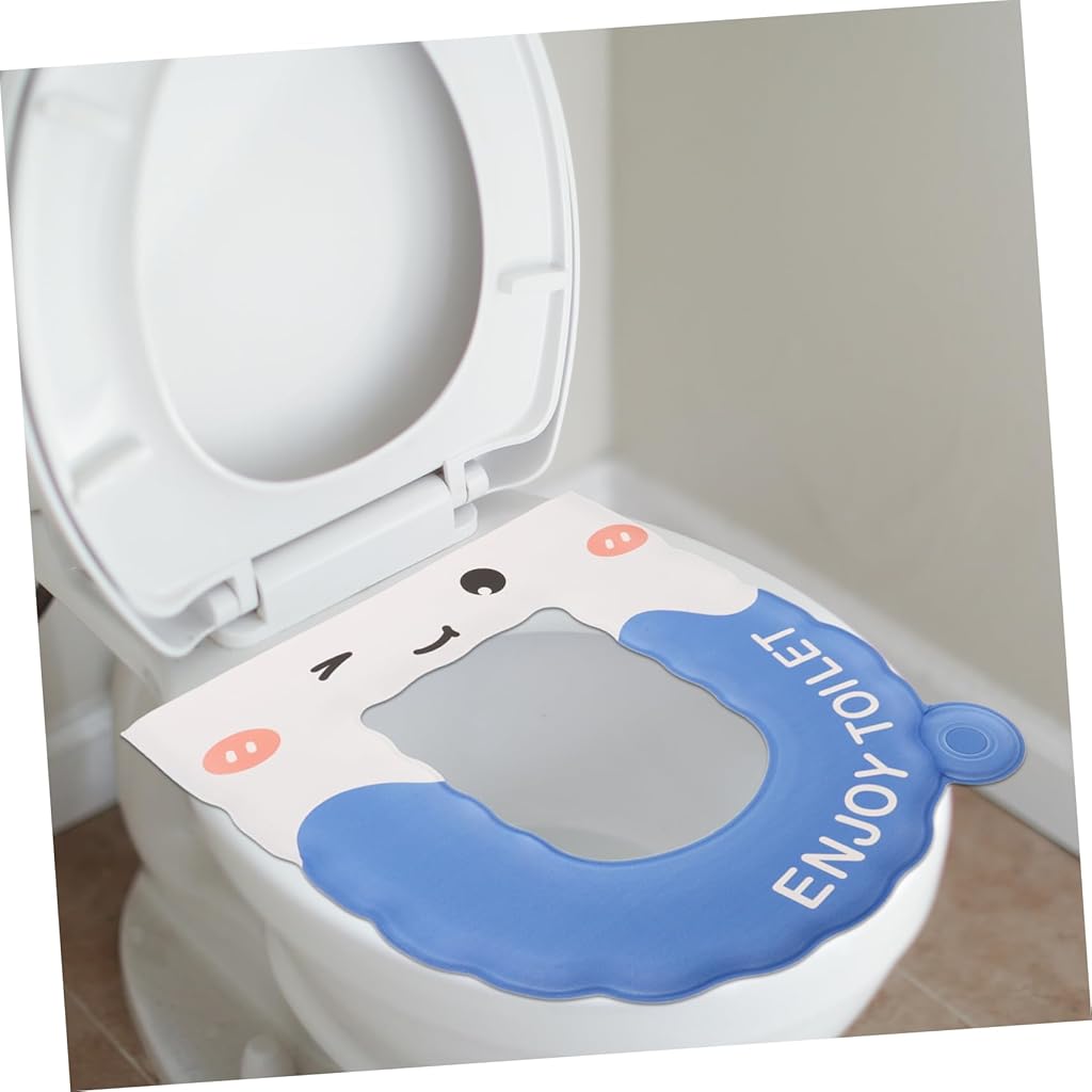 HASTHIP® Toilet Seat Cover Pad Padded Waterproof EVA Toilet Seat Cover Pad Fashion Cartoon Toilet Cushion Pad with Lifting Handle, All Season Use