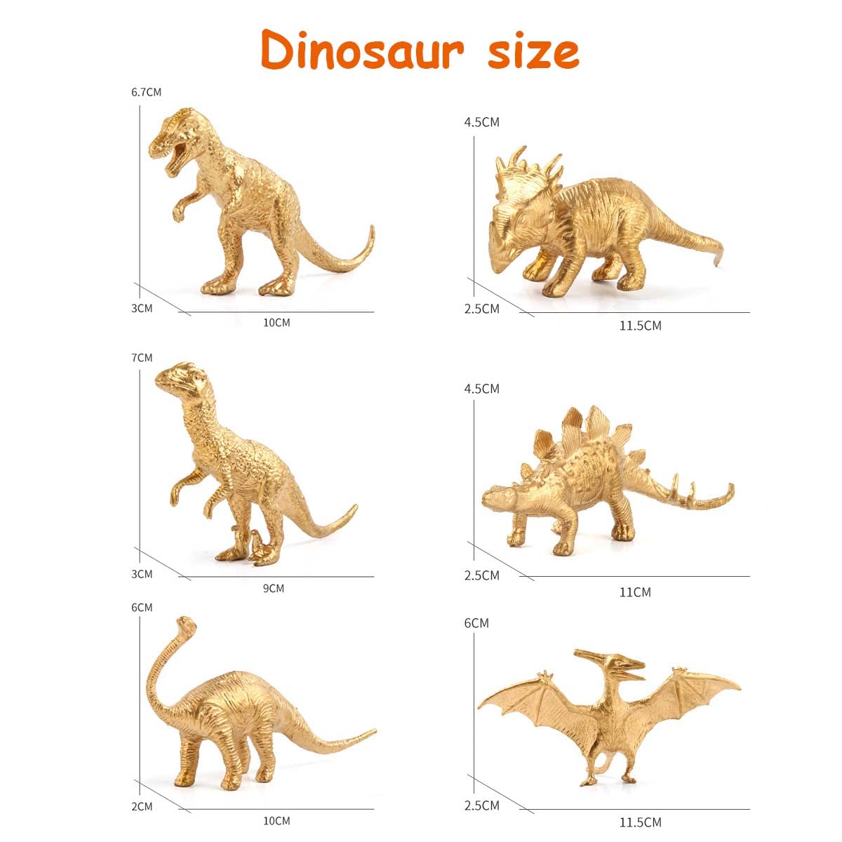 PATPAT Dinosaur Toys for Kids 14 PCS Realistic Golden Jurassic Dinosaur Model Figure Playset Plastic Dinosaur Action Figures Dinosaur Theme Birthday Decorations Party Room Decor Gift for Boys Girls