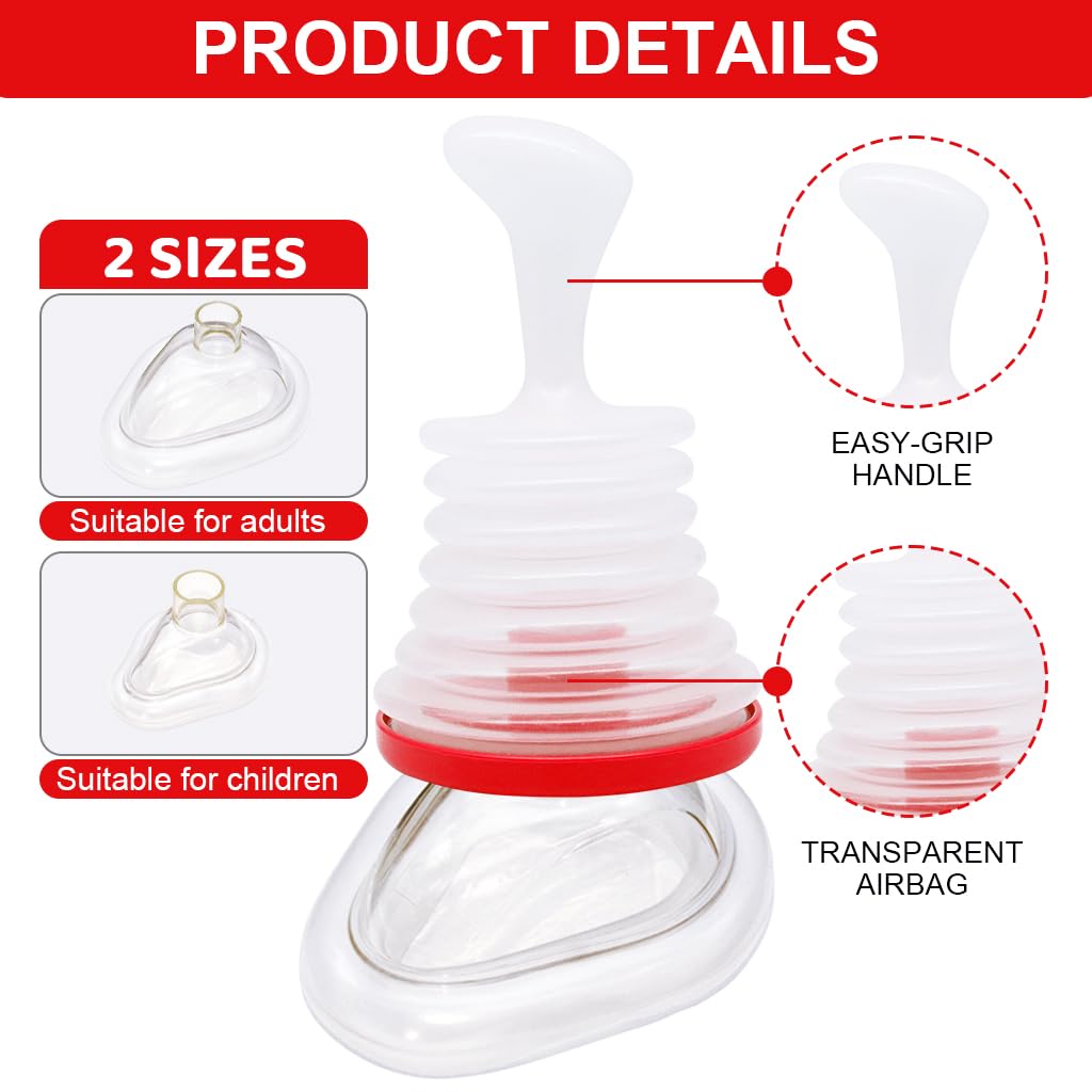 HANNEA Anti Choking Device for Home and Travel with Ergonomic Plunger and Dual Masks | Red