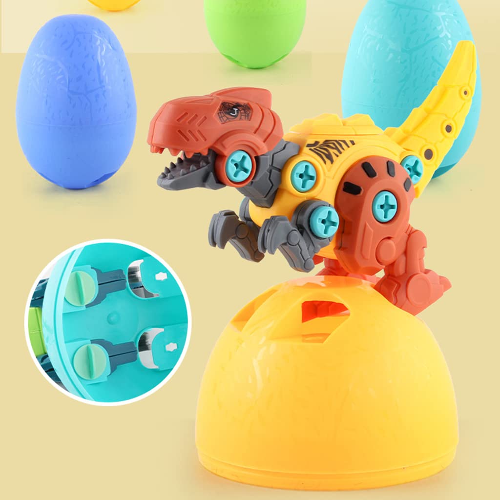 PATPAT  Dinosaur Toys for Kids STEM Construction Building Toys for Kids,Dinosaur Toy with Toy Screwdriver Dinosaur Egg Assembling Building Block Toy Birthday Gifts for 3-8 Year Old Boys Girls (Orange)