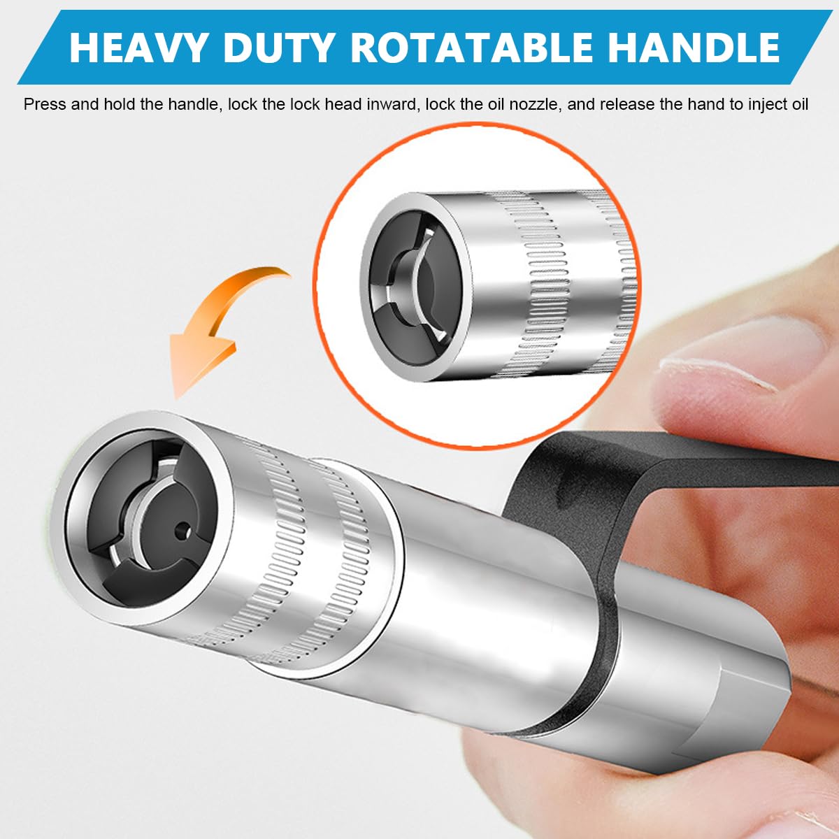 STHIRA Grease Gun Coupler for Machinery Maintenance featuring 10000 PSI Locking Jaws | 1/8 NPT Steel Quick Release Design