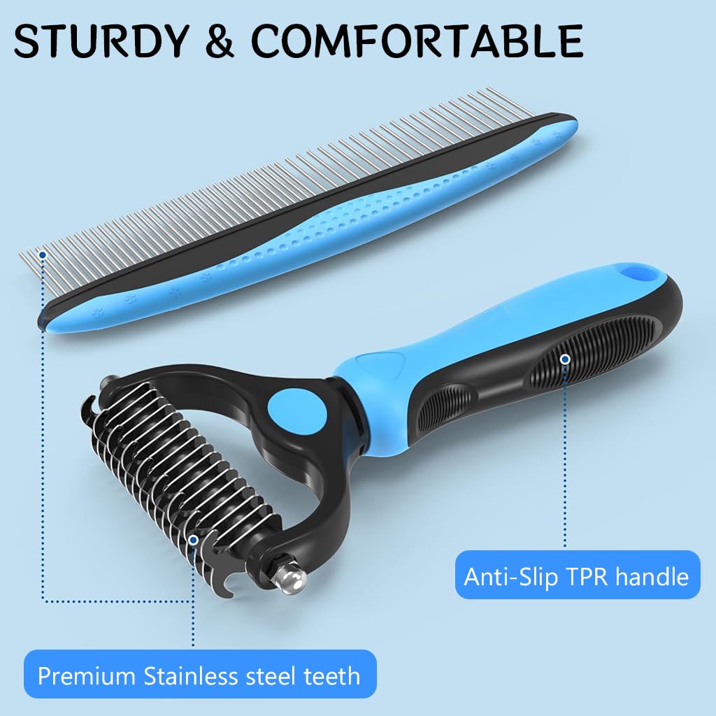 Qpets® Dogs Shedding Tool for Long matted Haired Pet