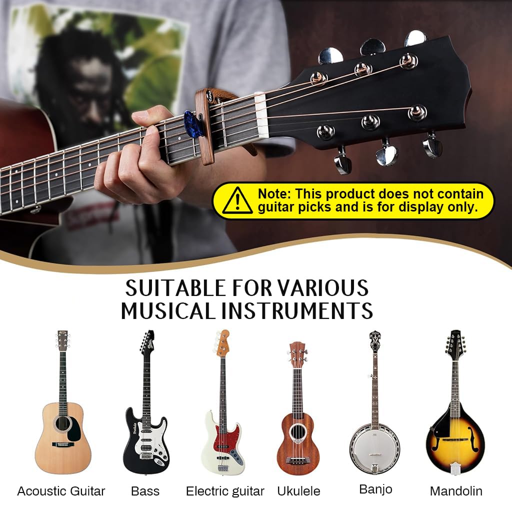 HASTHIP Guitar Capo for Acoustic and Electric Guitar with Pick Slot and Zinc Alloy Build | Fits Ukulele, Banjo and Mandolin
