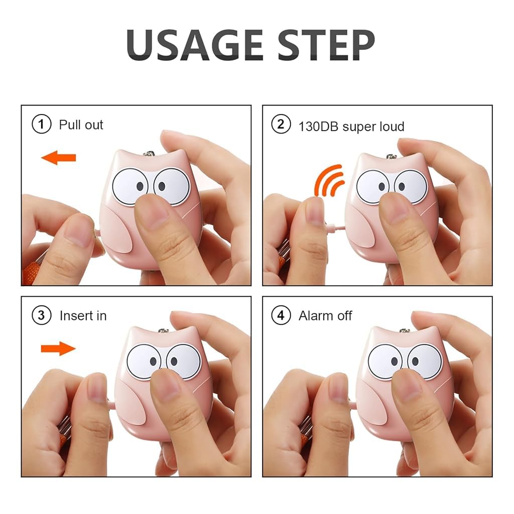 Serplex Personal Alarm Keyring for Self Defence with 130db Siren and Pin Trigger | LED Light