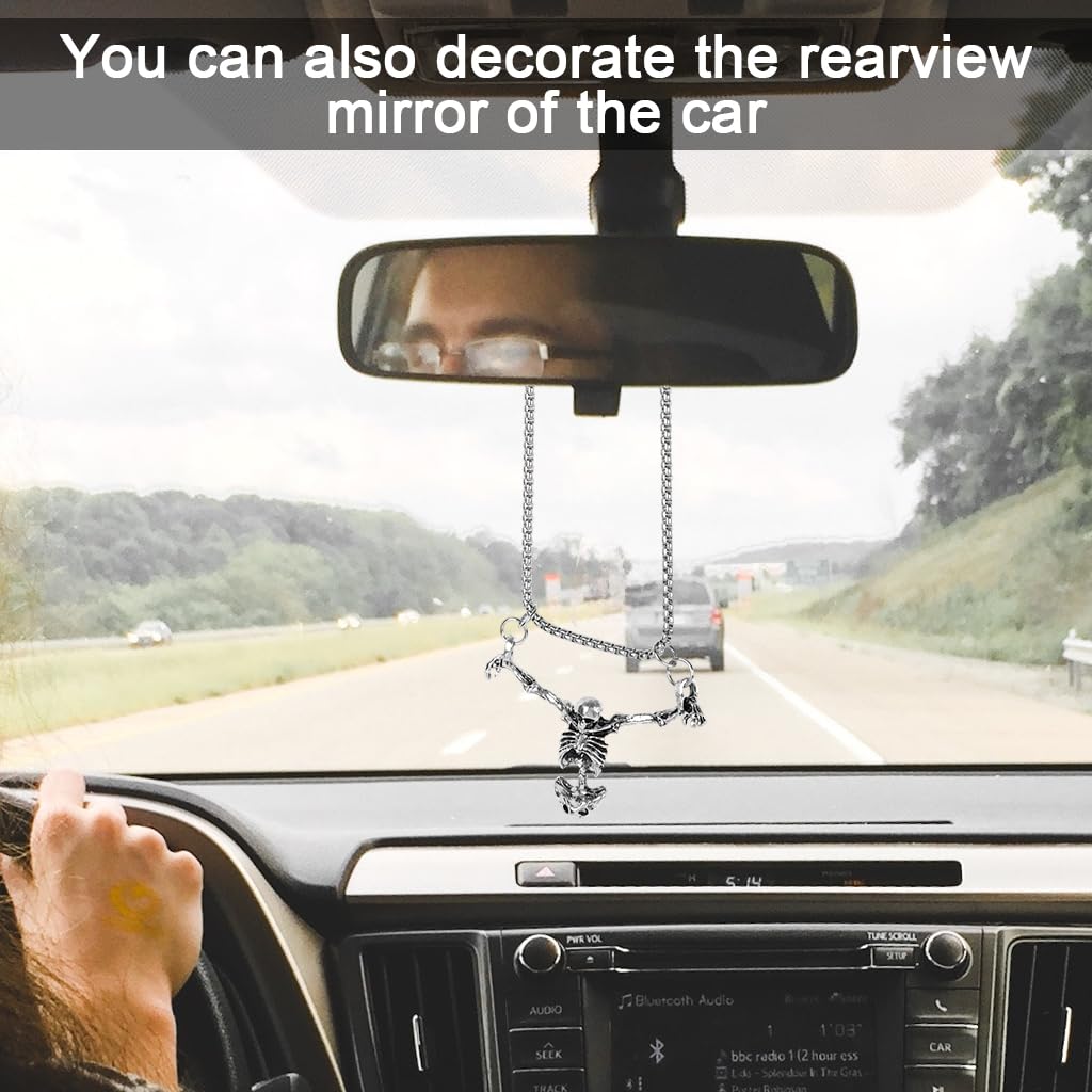 GUSTAVE Punk Alloy Necklace featuring Skeleton Pendant and Spine Link Chain for Men Women