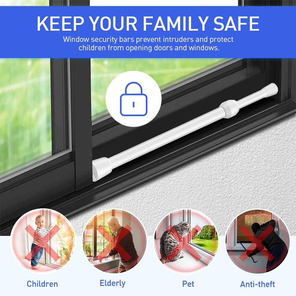 HASTHIP Retractable Curtain Rod for Window and Wardrobe featuring 16.9–27.5 in Length | 30 mm Metal Tension Design