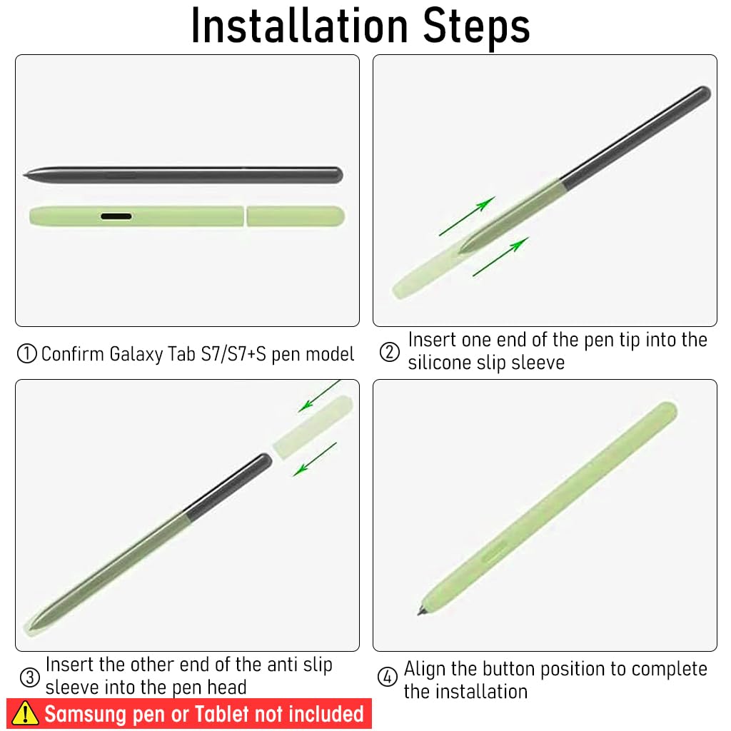 Silicone Sleeve Case for Samsung Galaxy Tab S7 S Pen with Non Slip Smooth Cover | Fits S7+ S8 S8+ Ultra