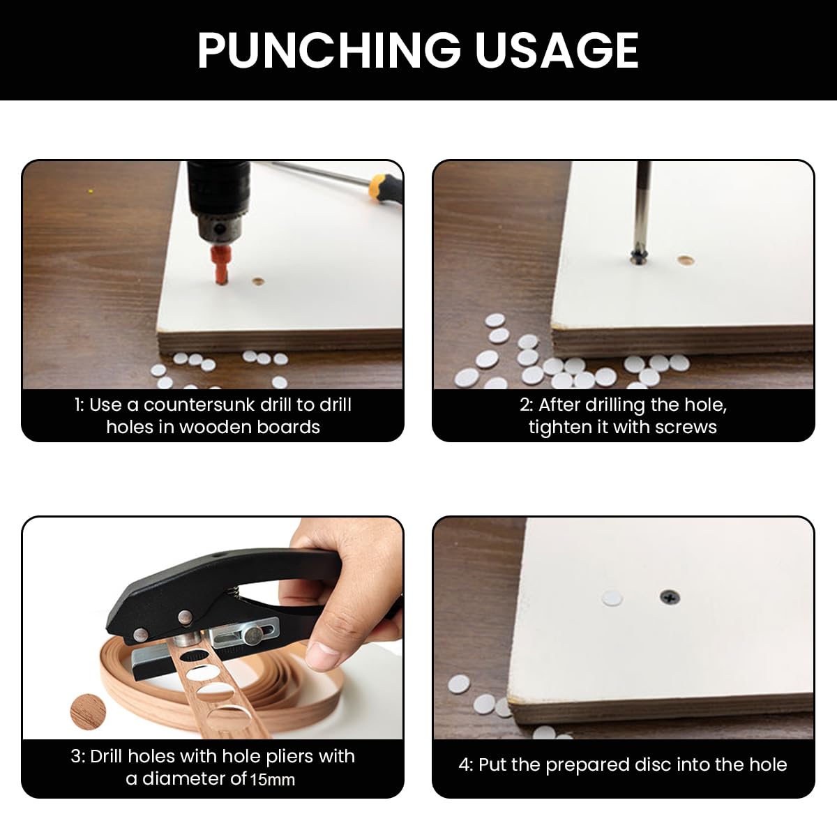 Serplex Single Hole Punch for Tags and Paper featuring 15mm Round Punch | Spring Loaded Design