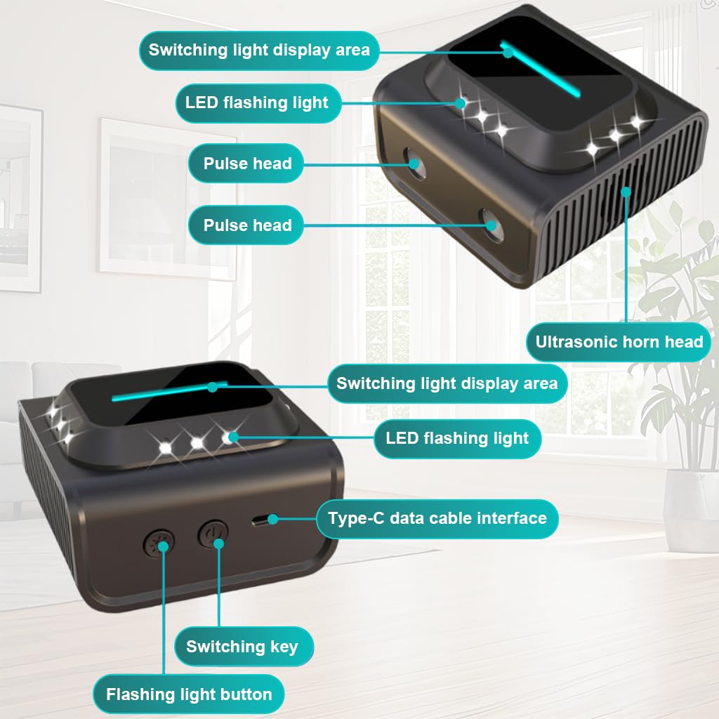 HASTHIP Ultrasonic Animal Repellent for Home with 4K 35KHZ Frequency and Smart Motion Sensor