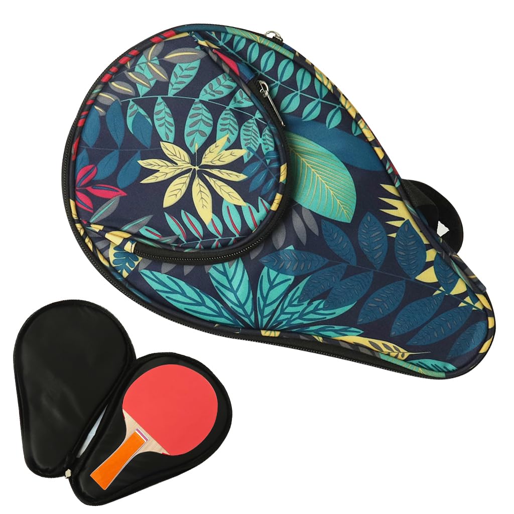 Proberos Table Tennis Racket Case 19×30cm with Double Deck Storage and Zipper Pouch | Waterproof Protective Ping Pong Bag