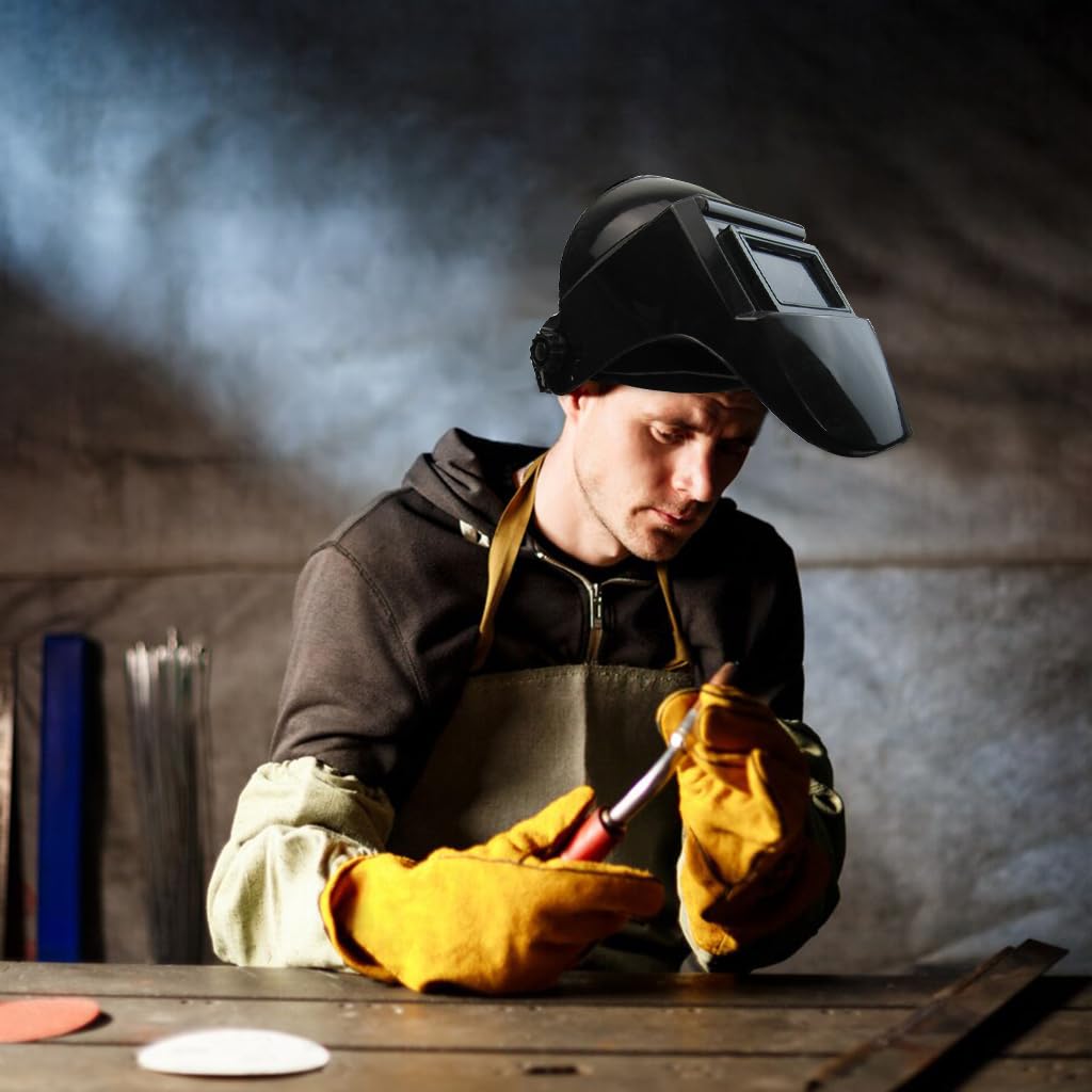 Serplex Auto Darkening Welding Helmet for GMAW TIG | Flip Up Mask with 10 Lenses