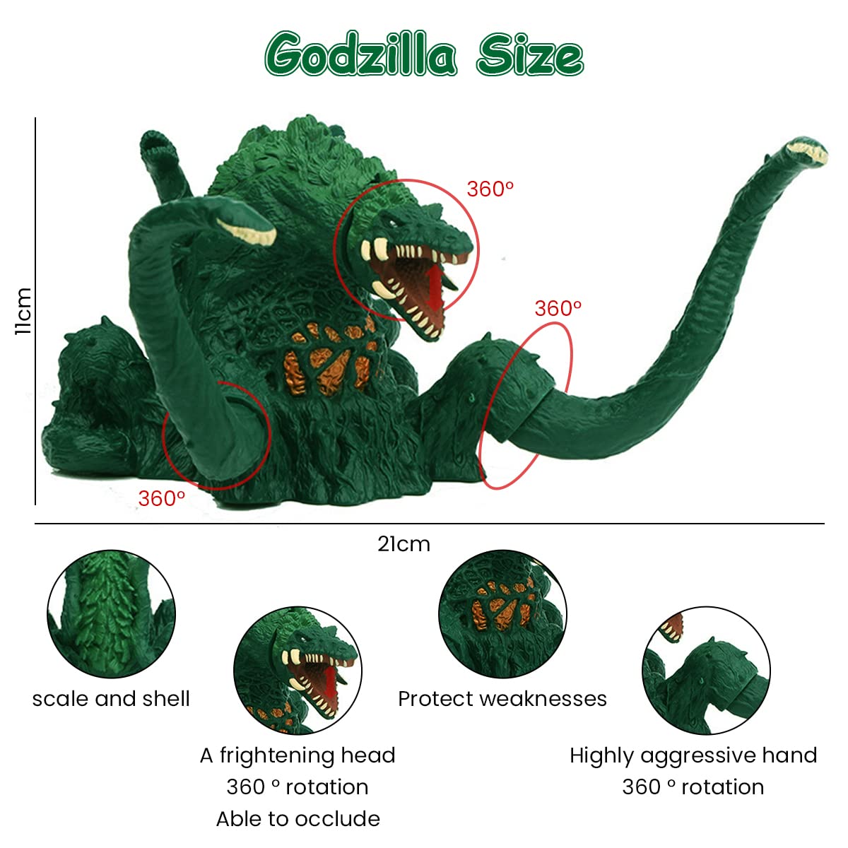 PATPAT® Godzilla Toys Biollante Godzilla Toys for Boys, Godzilla Movie Monster Series Vinyl Figure PVC King of Monster Toys PVC Godzilla Action Figures Soft Touch Monster Model Toy Gifts for Kids