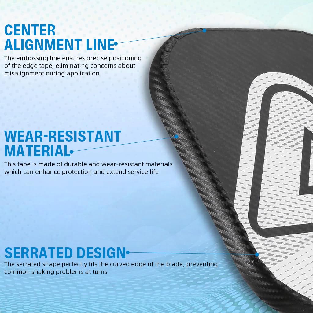 Proberos Pickleball Paddle Edge Protector Tape 3 Pcs with Self Adhesive PU Stripe | Carbon Fiber Pattern for Racket Protection