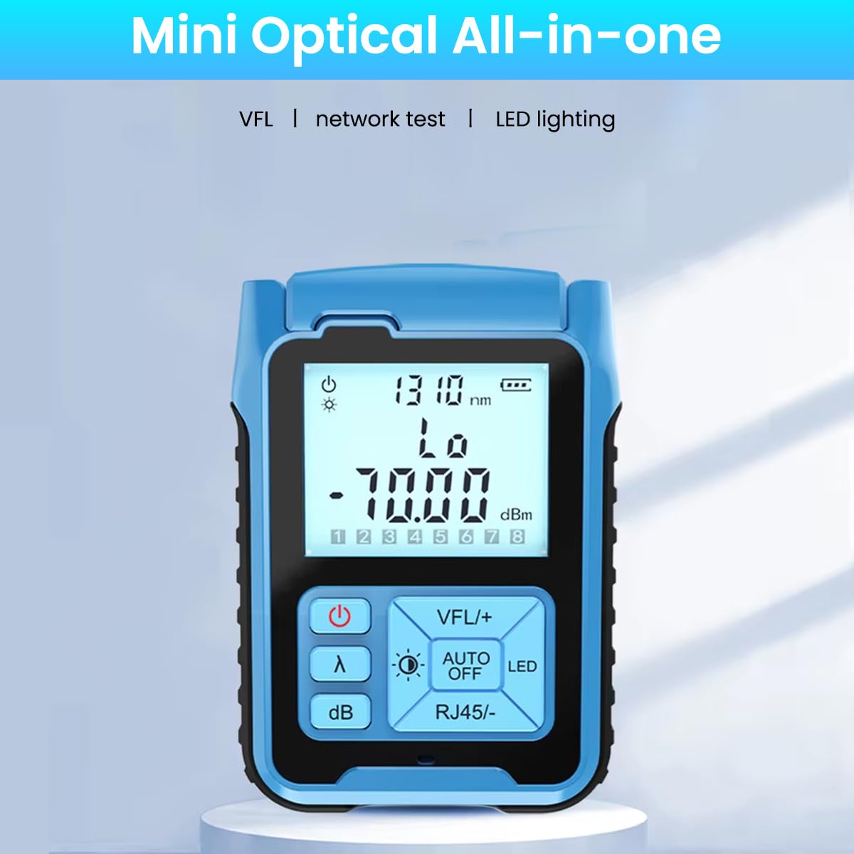 Serplex Optic Cable Tester for Fiber Inspection with LCD Backlight & Visible Red Laser | Automatic Calibration and Battery Powered