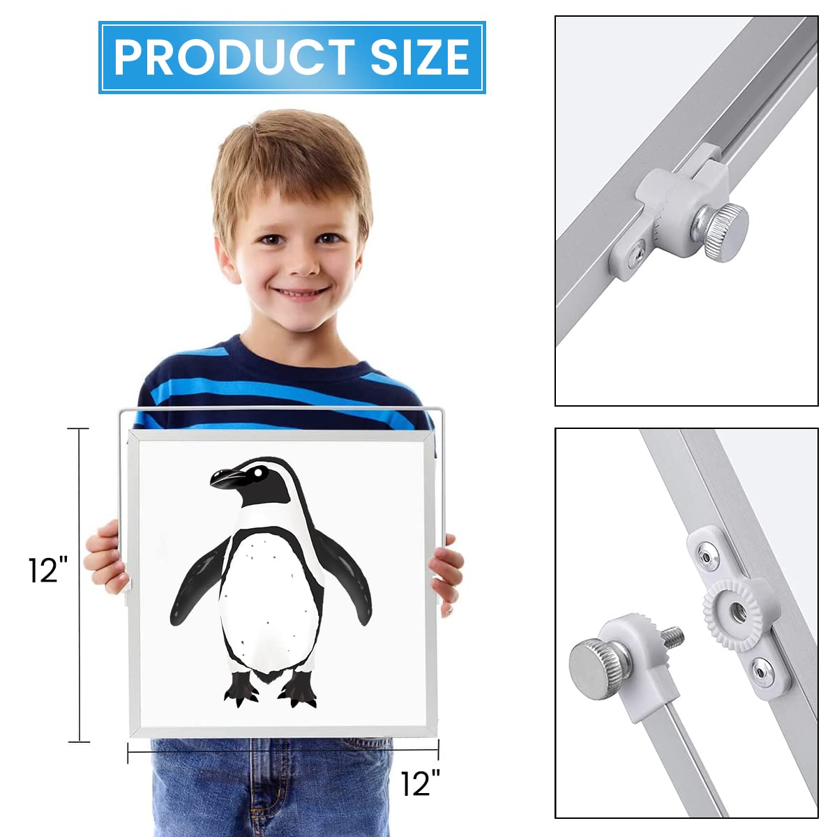 ZIBUYU White Board for Home and Office with 360° Rotatable Double Sides and Aluminum Stand | 10 in Memo and To Do List Dry Erase Board