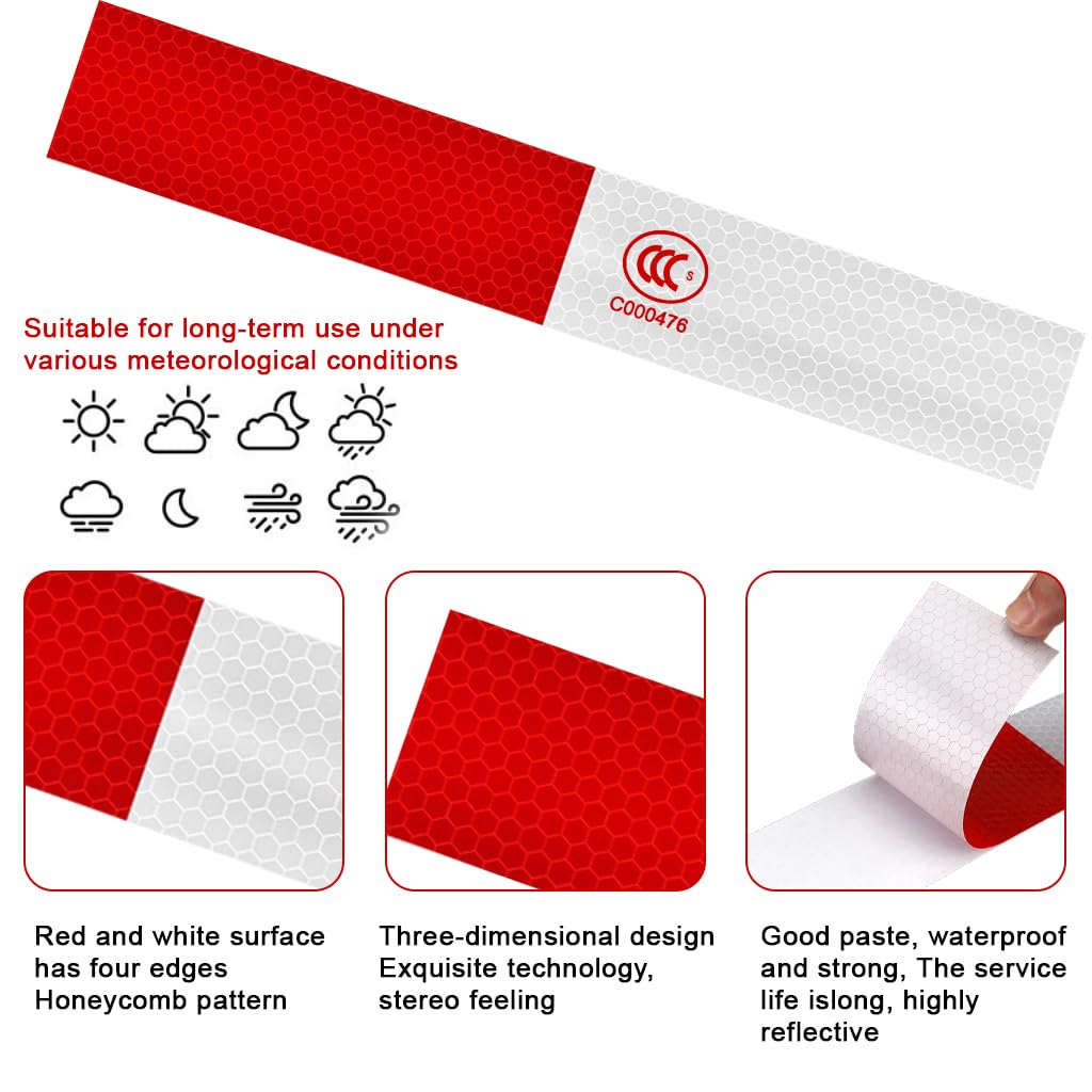 STHIRA Car Reflective Stickers for Night Safety with Self Adhesive Waterproof Strips 50pcs