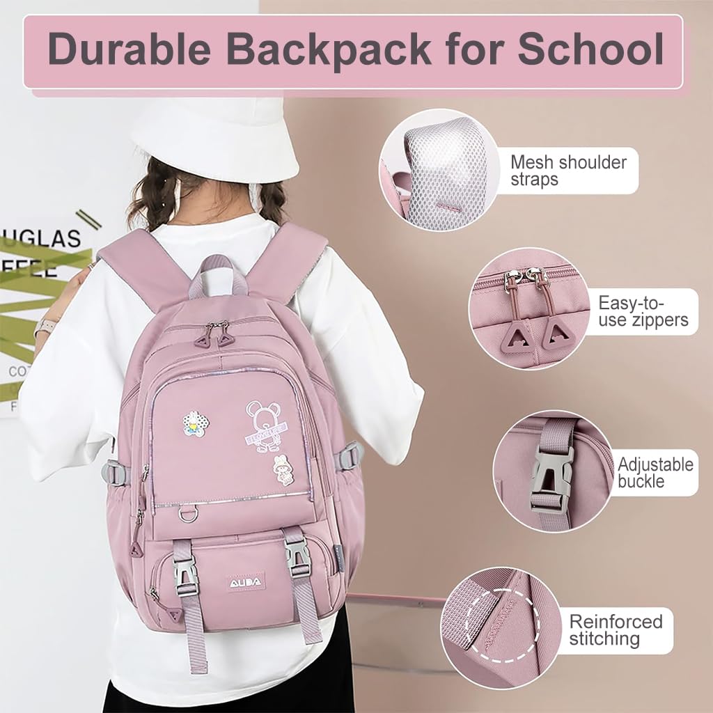 PALAY School Backpack for Teen Girls with Multi Compartment Design and Back Zipper Pouch