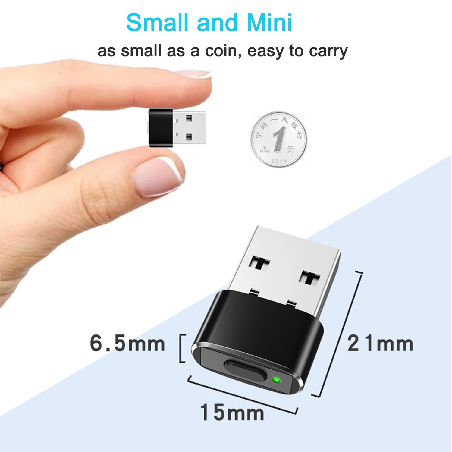 Verilux Mouse Jiggler with Switch Button and 3 Jiggle Modes for Keeping Computer Awake