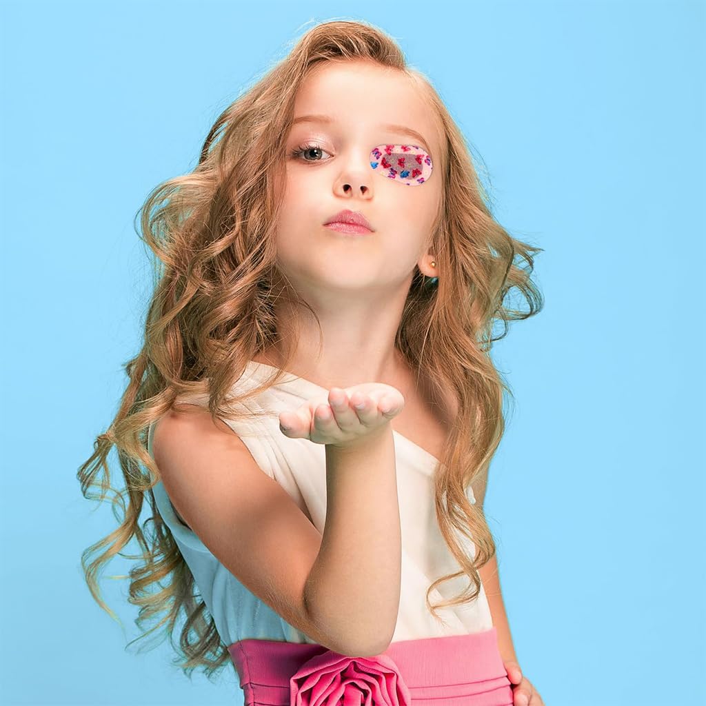 SNOWIE SOFT Kids Eye Patch for Lazy Eye Recovery with Self Adhesive Design 40pcs 3x2 in Cotton