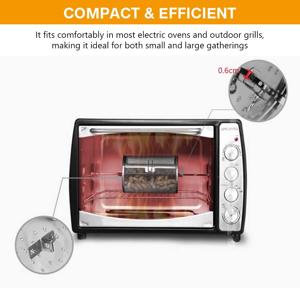 Supvox Air Fryer Rotisserie Basket for Roasts and Vegetables 12x18cm with Lock Clasp | Stainless Steel Grill Cage