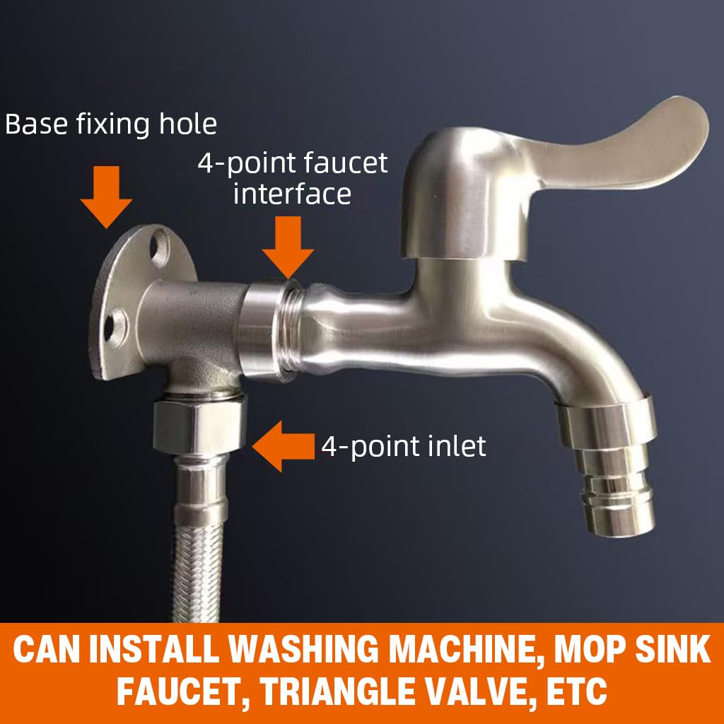 HASTHIP Bathroom Angle Valve Adapter for Wall-Mounted Shower Hose featuring Stainless Steel Design | Converts Flush-Mounted to Exposed System