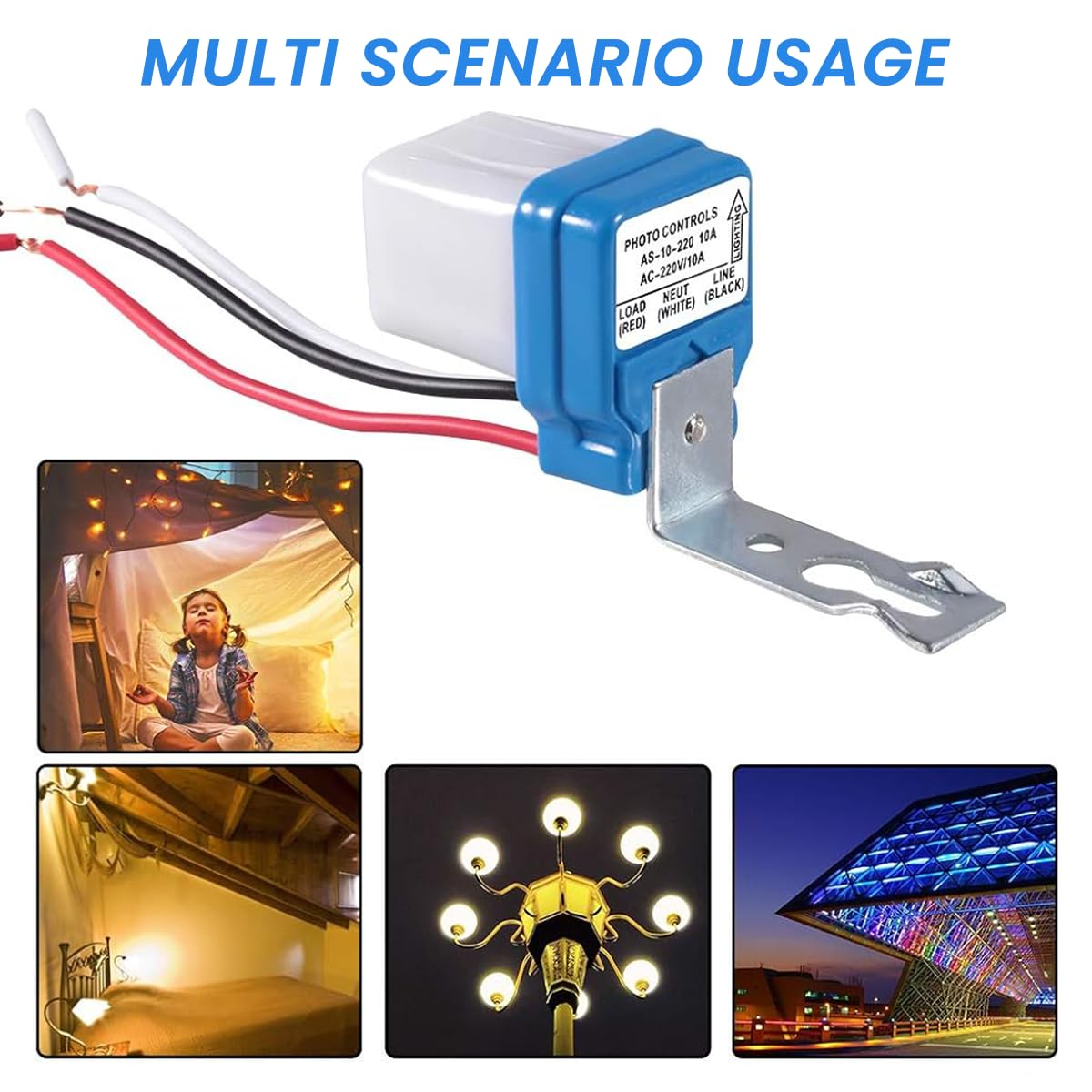 Serplex Light Sensor Switch for Porch and Street Lights with Waterproof PC Housing | 5Pcs AC 220V Automatic Lighting Controller