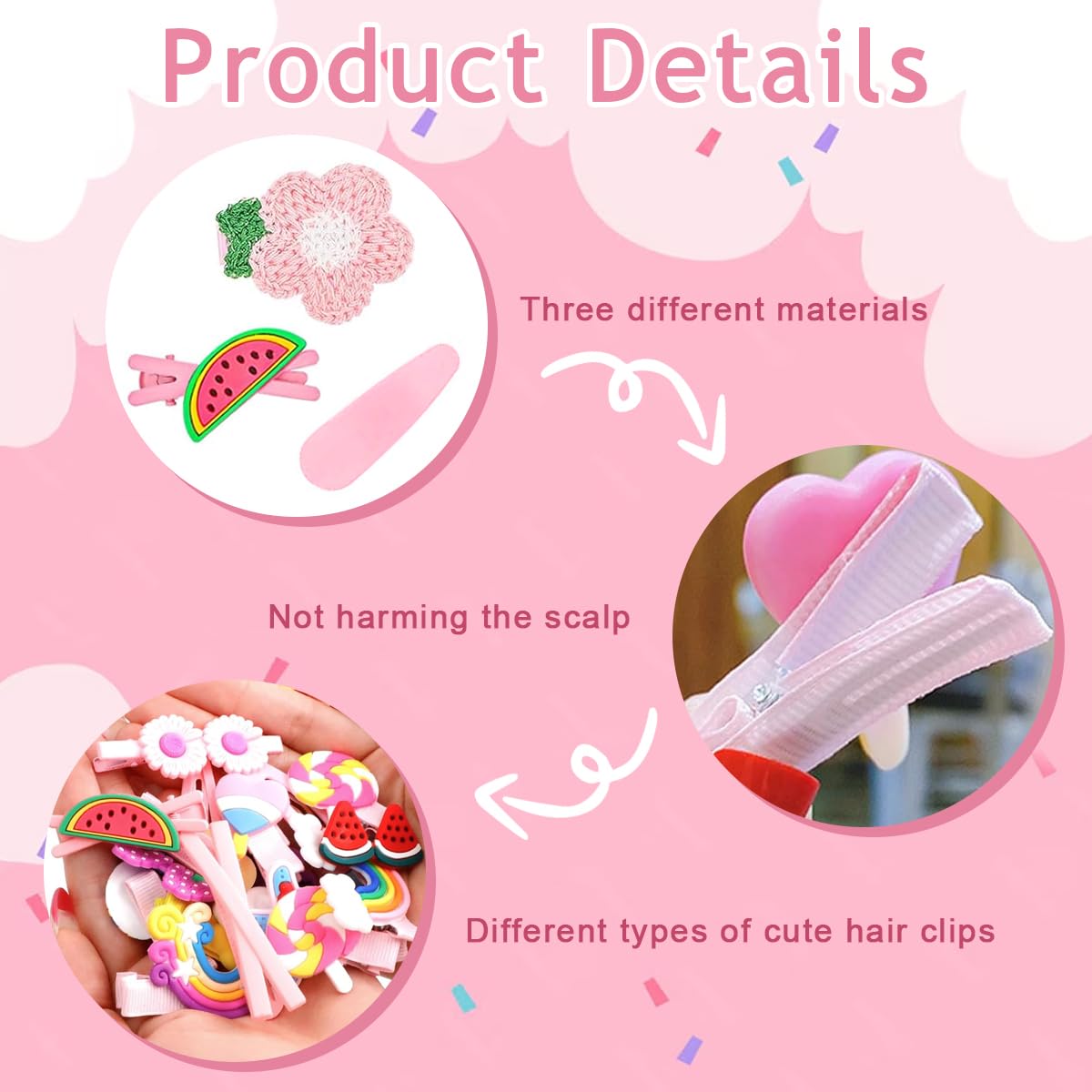 ZIBUYU Hair Clips Set for Girls with 14 Colorful Cartoon Designs | Cute Kids Hair Accessories