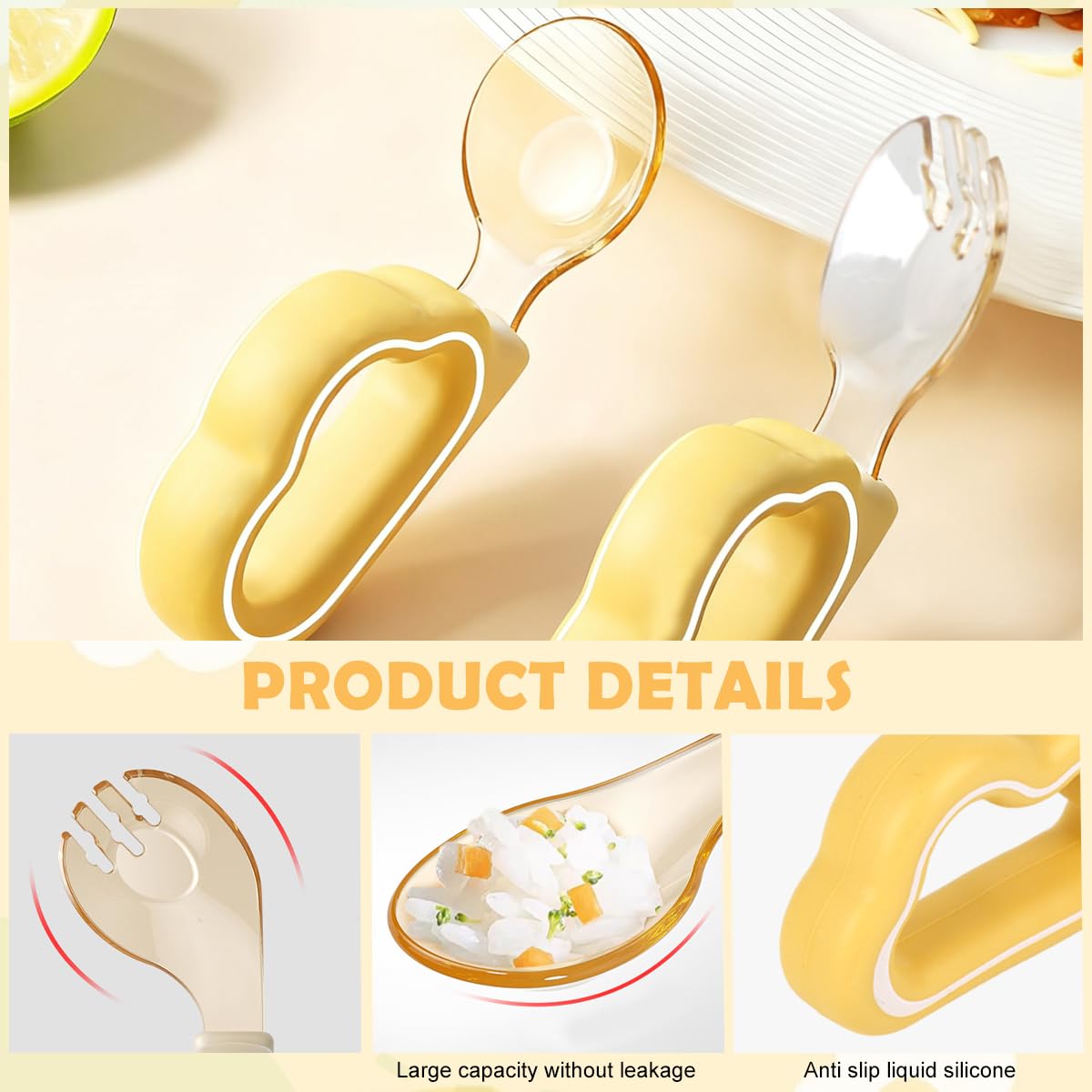 SNOWIE SOFT Baby Feeding Set for Self Feeding with 3Pcs Suction Cup Bowl and PPSU Utensils