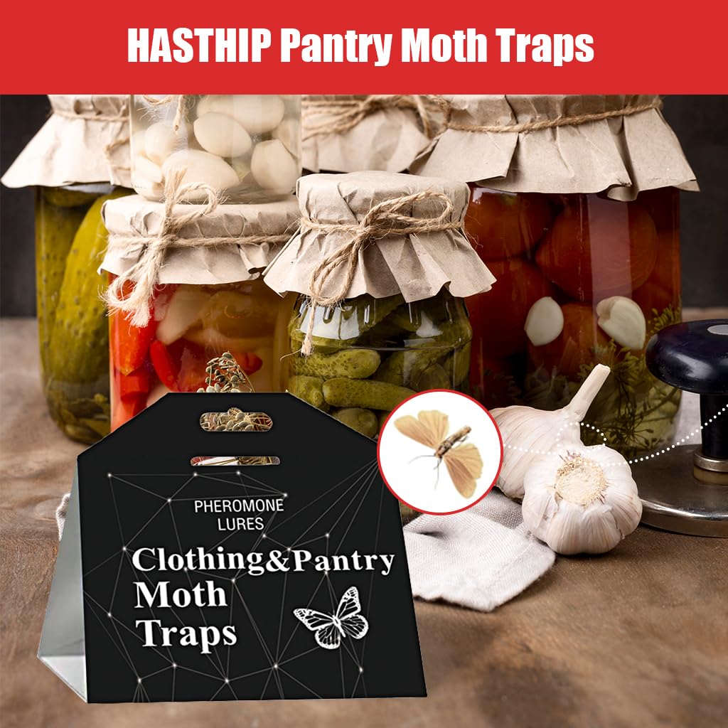 HASTHIP 5Pcs Lightweight Moth Traps - Fly Killer Repellent for Home - Moth Balls & Traps for Home Use - Moth Treatment & Prevention (Non-Toxic) - Moth Traps for Clothes & Pantry