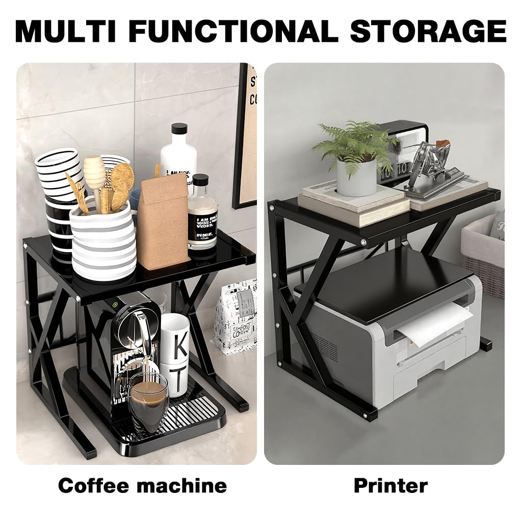 Supvox Kitchen Organizer Rack for Air Fryer Accessories featuring Double Layer Metal Shelf 43x34x44cm