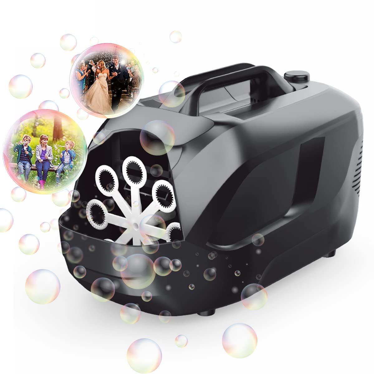 PATPAT® Party Bubble Maker, Automatic Bubble Blower Machine Portable for Outdoor and Indoor Use, Plug in/Battery Powered, Bubble Maker for Kids Party, Birthday Party Supplies, Stage Prop