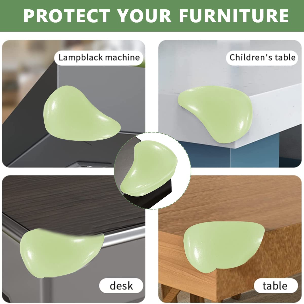 SNOWIE SOFT Table Corner Protector for Home Safety featuring Night Glow PVC | 10pcs Baby Edge Guard