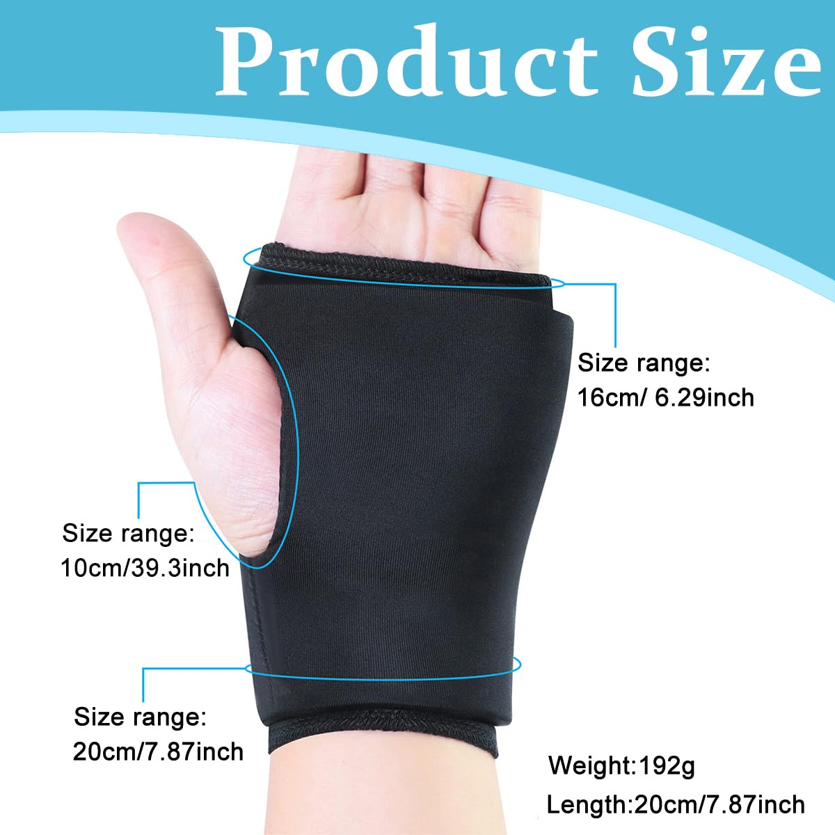HANNEA Thumb Brace Wrist Ice Pack for Pain Relief with 360° Compression Gel Therapy | Reusable Hot and Cold Lycra Wrap for Carpal Tunnel and Tendonitis Relief