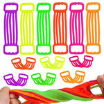 PATPAT® 6Pcs Kids Hand Strength Trainer Puller Stretchy Fidget Toy for Kids Color Autistic Calming Down Toy for Relief Anxiety Pocket Elastic Resistance Bands Gift Toy for Kids 3-8 Years Old