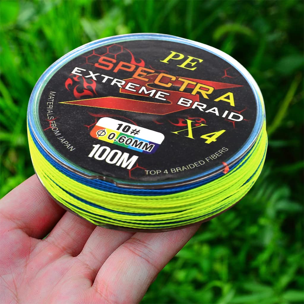 Proberos® Fishing Line Super Strong 0.6MM 110LB(50KG) 100M PE 4 Strands Monofilament Braided Fishing Line Angling Accessory, Durable Fishing Wire