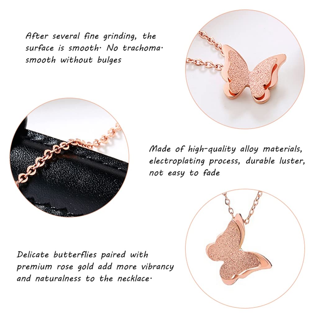 ZIBUYU® Butterly Necklace for Women Elegant Thin Chain Butterly Pendant for Girls Charm Gift Pendant for Women and Girl Necklace - 1