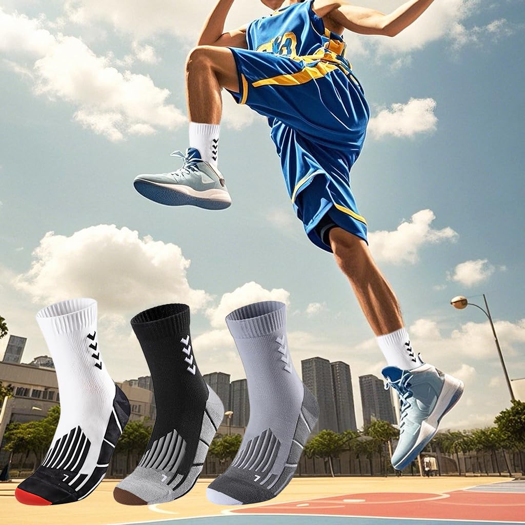 PROBEROS Compression Socks for Running with 15-20 mmHg Support | 9 Pairs for Men