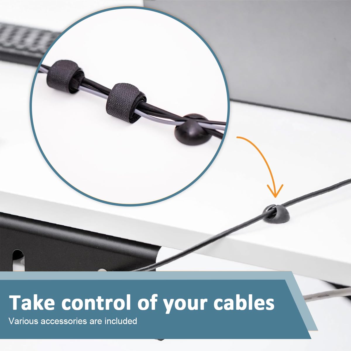 Serplex Under Desk Cable Organizer for Home Office with Self Adhesive Tray 15.75x3.94x4.72 in