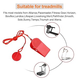 ZIBUYU® Treadmill Magnet Safety Key Universal Security Lock for Treadmills NordicTrack Proform Image Weslo Reebok Epic Golds Gym FreeMotion HealthRider 1 3PCS