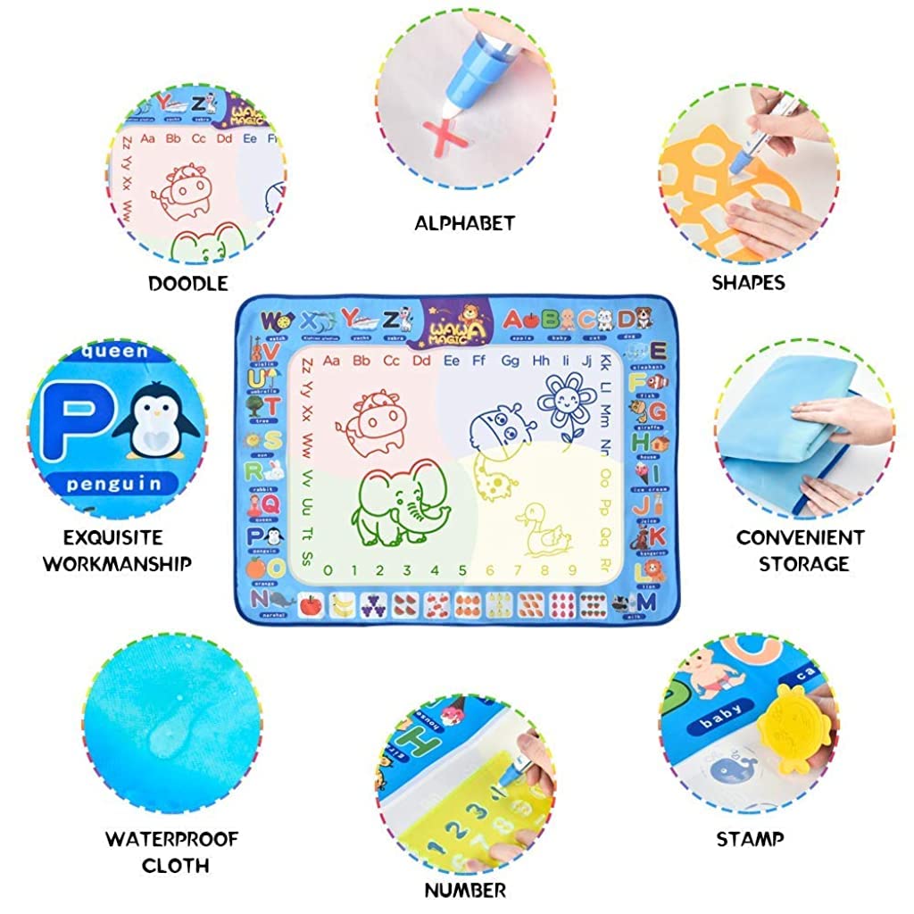 PATPAT Magic Water Doodle Mat 40 x 32 in for Kids with No Mess Design and Reusable Drawing|Educational Toy for Ages 3 and Up