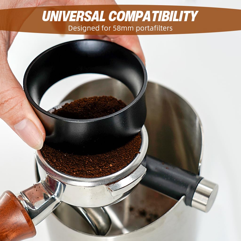 Supvox Portafilter Dosing Funnel for Espresso with 58mm Snug Fit Thread Design | 3PCS Aluminium